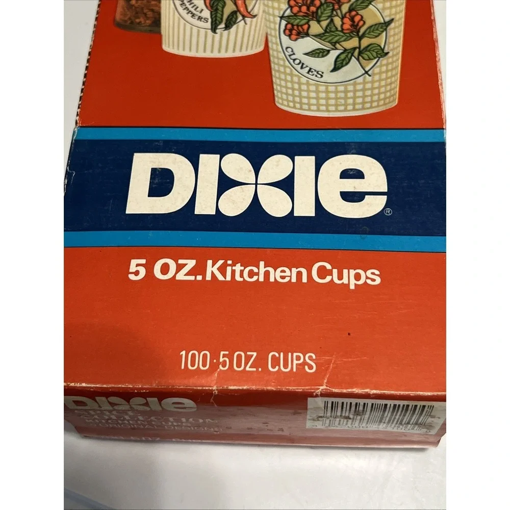 Vintage Dixie Refill 5 Oz Cups Spice Collection 65 Count Partial Box Retro 1986